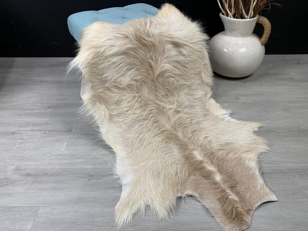 Tapis En Peau De Chèvre Noire - Premium Mammut - Doux & Hypoallergénique (Neuf)