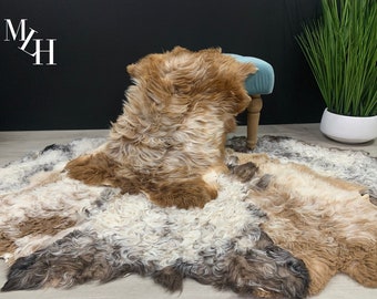 Tibetan Sheepskin Rug Pelt / Genuine Sheepskin / Natural Sheepskin Seat Cover / Real Sheepskin Pelt Sheep skin Throw Home Gift