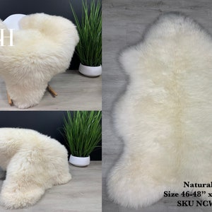 May include: White sheepskin rug, natural color, 46-48 inches by 26-28 inches, SKU NCW M.