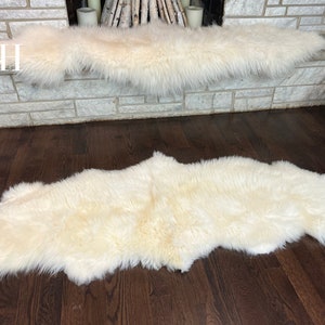 Double Pelt Sheepskin Rug Large Natural White