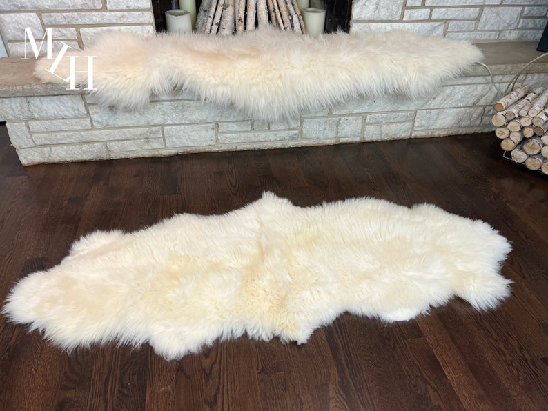Double Pelt Sheepskin Rug Large Natural White