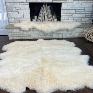 Sheepskin Rug Large Pelt Natural White