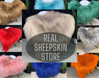 Sheepskin Rug / Real Genuine Sheepskin Rug / Sheepskin Seat Cover Rug Throw / Natural Children Sheepskin Rug Pet Bed Friendly Throw