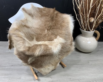 XXL Natural Goat Rug Pelt Hide, Real Goat Skin Rug, Genuine Natural Goat Hide