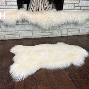 Single Pelt Sheepskin Rug Large Natural White