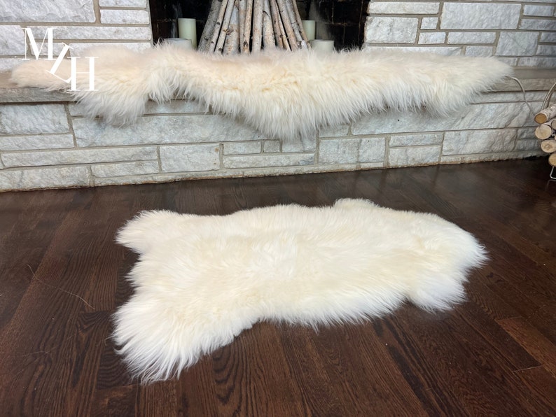 Single Pelt Sheepskin Rug Large Natural White