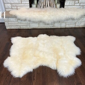Triple Pelt Sheepskin Rug Large Natural White