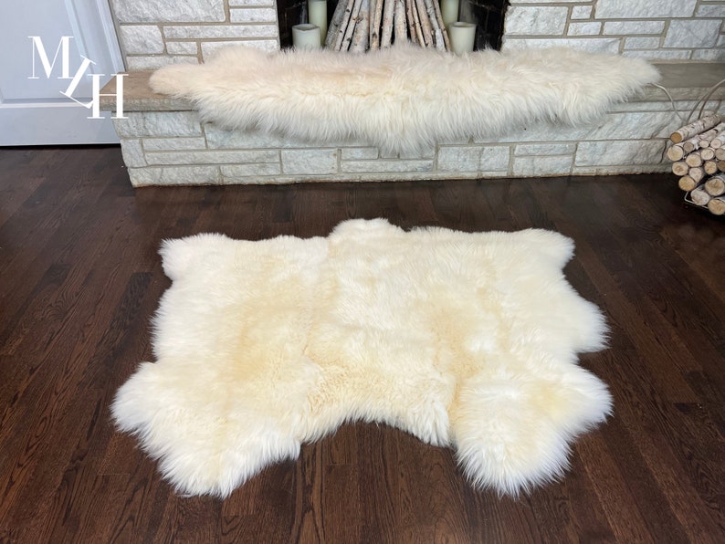 Triple Pelt Sheepskin Rug Large Natural White