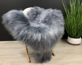 Genuine Curly Australian Sheepskin Rug 'Graphite/Mid Grey' colour Genuine Curly Australian Sheepskin Rug 'Graphite/Mid Grey' colour