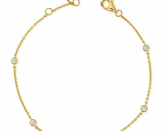 Yellow Gold Over Sterling Silver 0.50ctw Lab Grown Diamond Bracelet