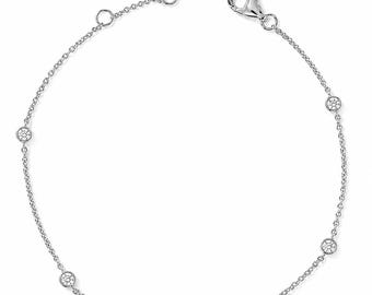 White Gold Over Sterling Silver 0.50ctw Lab Grown Diamond Bracelet