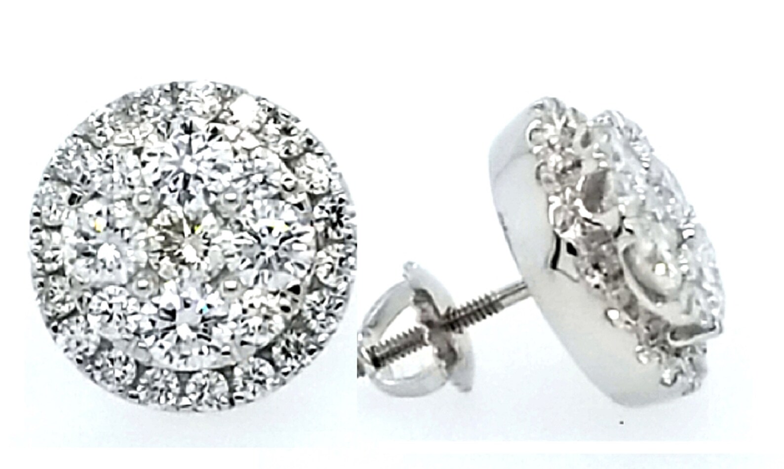 solitaire cluster earrings