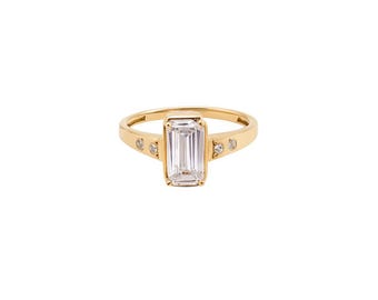 14kt Yellow Gold Emerald Cut 1.05ct Taylor Swift Inspired Engagement Ring