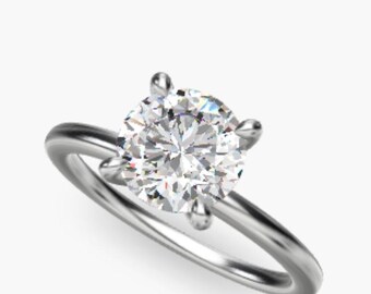 14K White Gold 3.00CT Certified Lab Grown Diamond Ring | F-VS1 | Size 7.5