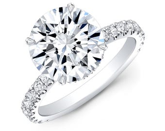 14KT White Gold 4.71 CTW Hidden Halo Certified Lab-Grown Diamond Ring