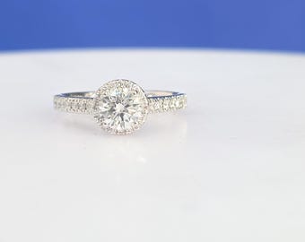 14Kt White Gold Diamond Engagement Ring – 1.23Ct Total
