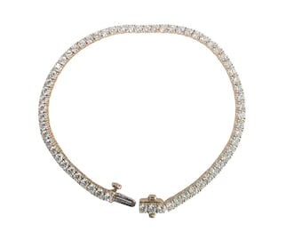 14KT Yellow Gold Lab Grown Diamond Tennis Bracelet – 4.14 CTW | 7 Inch | EF VS