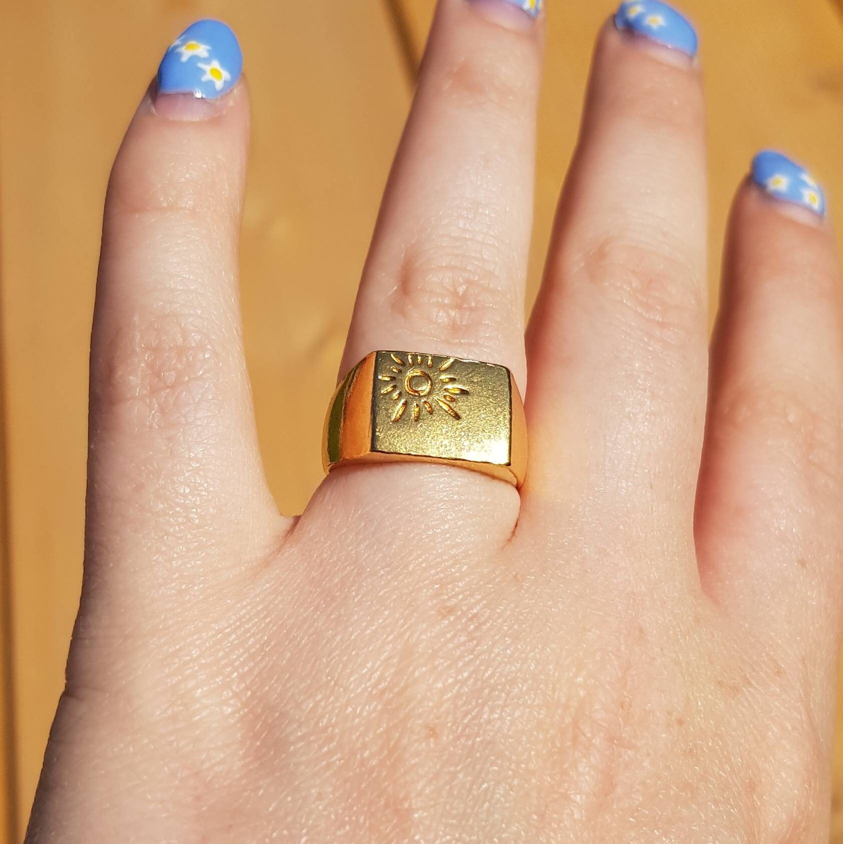 Gold Vermeil Sun Ring Handmade Ring Sun Ring Etsy