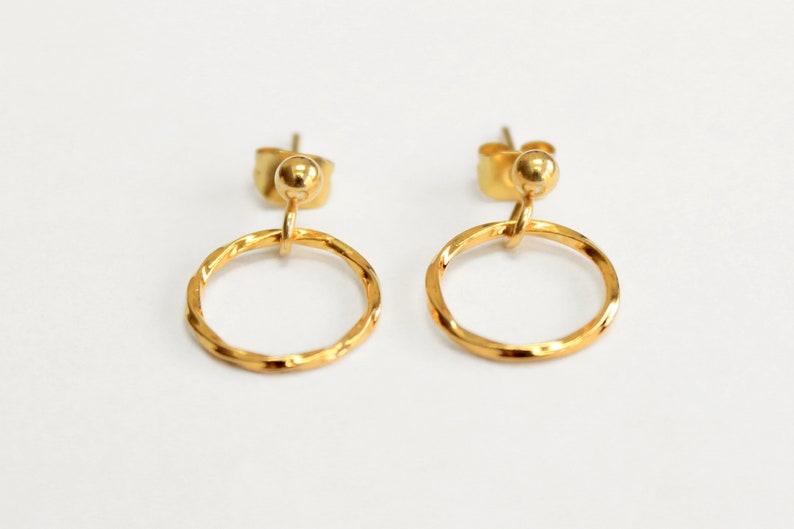 Mardi Gras Crystal Gold Twist Tube Teardrop Earring.