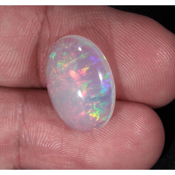 Cabochon D'Opale Welo Naturelle D'Éthiopie - Forme Ronde - Poids : 0.89 Carats - Couleur Multicolore - Pièce N°25 - Neuf Avec étiquette