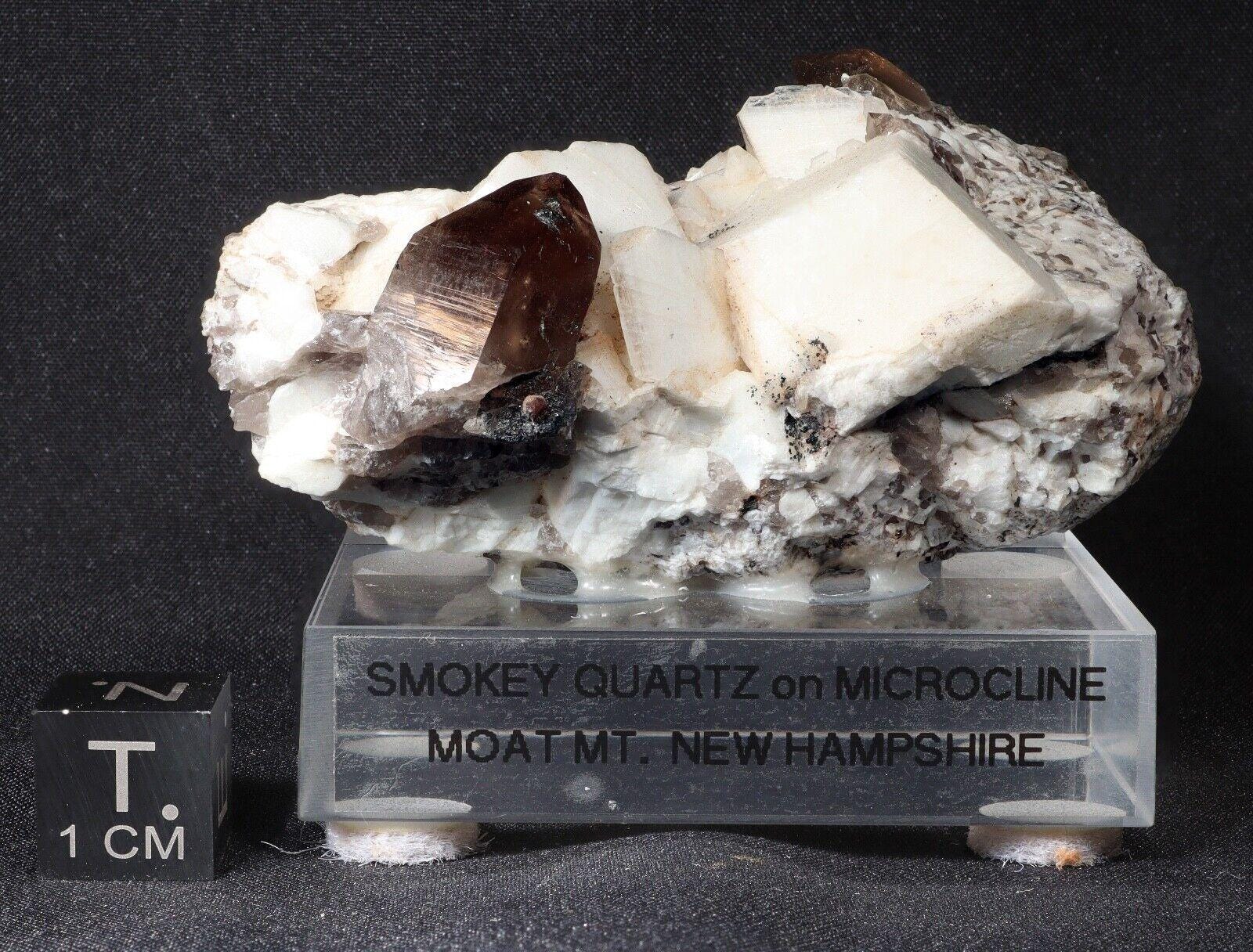 cm Smoky Quartz on Microcline from Middle Moat Mountain, New Hampshire
