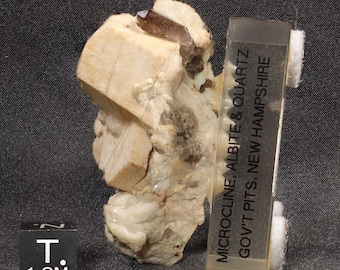 5.3 cm Smoky Quartz on Microcline Albite from Government Pits, New Hampshire