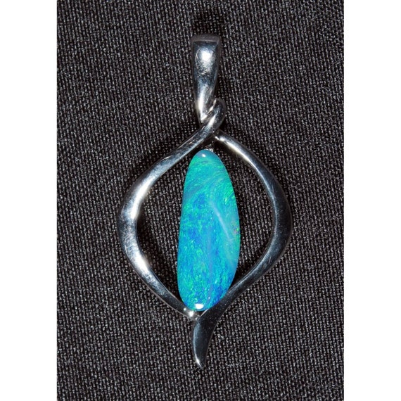 Vibrant Boulder Opal Doublet mounted in a Sterlin… - image 2