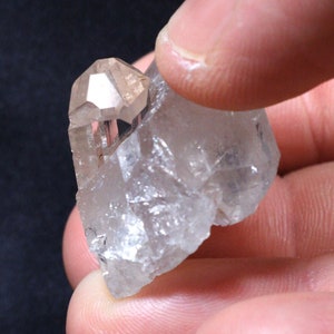 2.5 cm Champagne Topaz Crystal in Quartz from Minas Gerais, Brazil - terminated