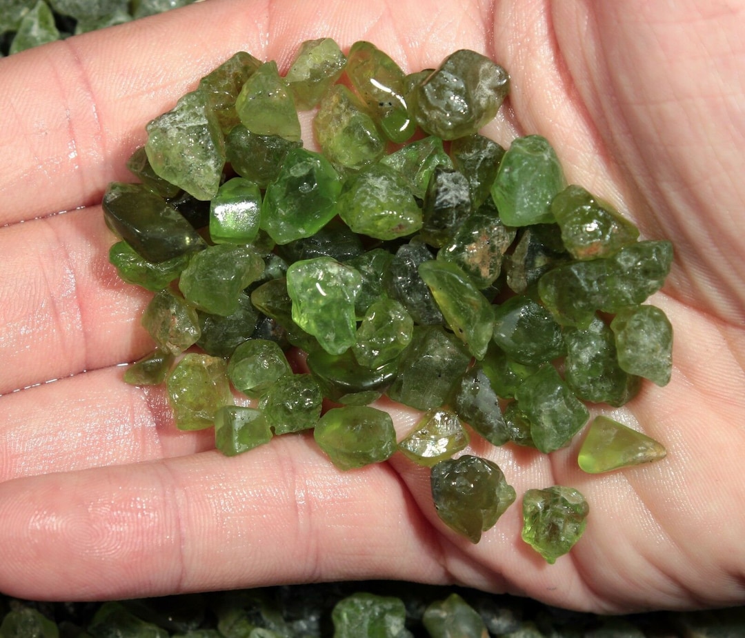 Arizona Peridot San Carlos Facet Rough 38 Ct Each Gemmy Cabbing Facet