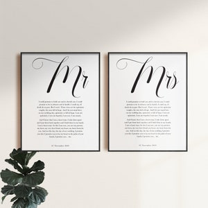 Herr & Frau Druck / Eheversprechen / Eheversprechen / druckbare Gelübde / druckbare Wandkunst / Hochzeitsgeschenk