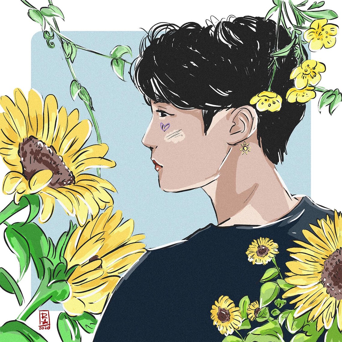 BTS Flower Bangtan Inspired Digital Painting Print Etsy