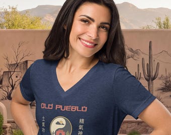 Old Pueblo Qigong Women’s Relaxed V-Neck T-Shirt