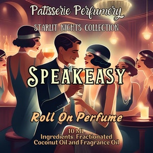 10 ML Speakeasy Perfume Oil- Bergamot, Bourbon, Jasmine, Musk, Woods • Premium Artisan Scents • Made Fresh