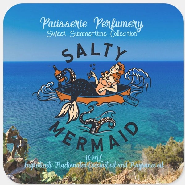 Salty Mermaid Perfume- Citrus, Water Lily, Sea Salt, Driftwood- Free 2 ML With Purchase!