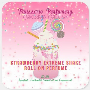 Strawberry Extreme Shake Perfume- Strawberry, Milk, Marshmallow, Cupcake, Buttercream- Free 2 ML With Purchase!