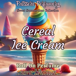 10 ML Cereal Ice Cream Perfume Oil- Hybrid Scent With Summer Berry Cone & Cereal Milk- Fruity Cereal, Berry Ice Cream, Fresh Waffle Cone