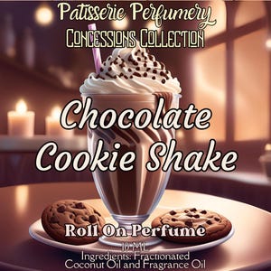 10 ML Chocolate Cookie Shake Perfume Oil- Hybrid Scent With Chocolate Chip Cookies & Vanilla Malt Shake- Sugar, Milk, Chocolate, Vanilla
