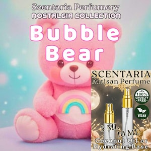 Bubble Bear Perfume Spray: Nostalgic 80's Plush Pink Bear Doll - Vegan, Made-To-Order