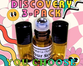 3 Roll-On Perfume Set: Choose Scents & Base - Fragrance Samples - Vegan, Made-To-Order (6 ML's)