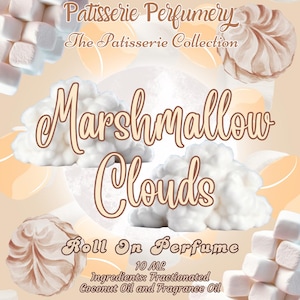 10 ML Marshmallow Clouds Perfume Oil- Marshmallow, Powdered Sugar, Milk, Vanilla Bean, French Vanilla- A Lactonic Marshmallow Accord