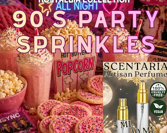 90’s Party Sprinkles Perfume Spray: Candy Sprinkles, Frosted Cookies, Vanilla Shake, Popcorn - Vegan