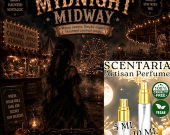 Midnight Midway Perfume Spray: Caramel, Bourbon, Funnel Cake, Carnival Smoke, Woods - Vegan