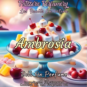 10 ML Ambrosia Perfume Oil- Cherry, Pineapple, Marshmallow, Coconut, Vanilla • Premium Artisan Scents • Made Fresh