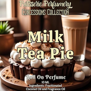 Milk Tea Pie Perfume Oil- Marshmallow, Condensed Milk, Brown Sugar, Tea, Chocolate, Cookie Crust • Premium Artisan Scents • Made Fresh