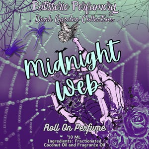 10 ML Midnight Web Perfume Oil- Blueberry, Marshmallow, Rose, Bourbon, Smoke, Wood  • Premium Artisan Scents • Made Fresh