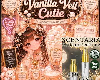 Vanilla Veil Cutie Parfümzerstäuber: Marshmallow, Vanillecreme, Heliotrop, Mandel, Kokosnuss - Vegan