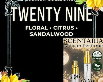 Twenty Nine Perfume Spray: Floral • Citrus • Sandalwood - Vegan, Made-To-Order