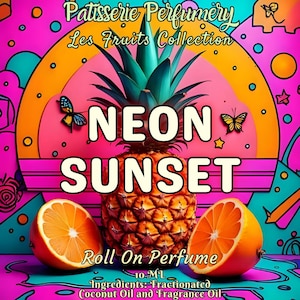 10 ML Neon Sunset Perfume Oil- Pineapple, Orange Blossom, Coconut, Orchid, Vanilla Musk, Amber • Premium Artisan Scents • Made Fresh