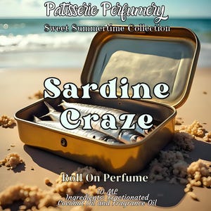 10 ML Sardine Craze Perfume Oil- Bergamot, Salted Caramel, Marine Accord, Pistachio, Vanilla Musk • Premium Artisan Scents • Made Fresh