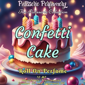10 ML Confetti Cake Perfume Oil- Moist Vanilla Cake, Pink Buttercream Frosting, Confetti Sprinkles • Premium Artisan Scents • Made Fresh